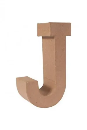 Mejor Calidad LETRA PAPEL MACHE 25X6CM. “J“