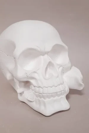 FIGURA DE ESCAYOLA CALAVERA ROSA 13 CM Máxima Calidad