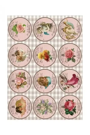 Marca Reconocida PAPEL DE ARROZ CADENCE FLORES Y ÁNGELES 30x41 CM