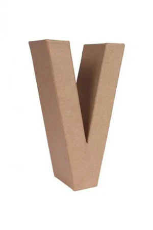 LETRA PAPEL MACHE 25X6CM. “V“ Directo De Fábrica