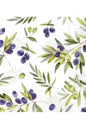 Exclusivo 5 PRECIOSAS SERVILLETAS DE RAMAS DE OLIVO