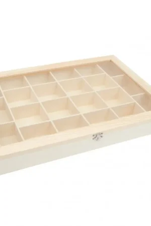 Súper Precio CAJA CON TAPA DE VIDRIO Y 22 DIVISIONES