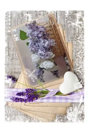 Envío Exprés PAPEL DE ARROZ CADENCE CESTO FLORES MORADAS  30x41 CM