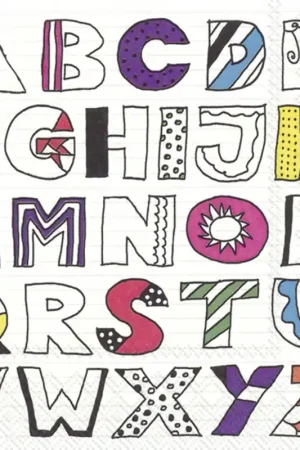 PAQUETE 20 SERVILLETAS PARA DECOUPAGE ALFABETO ABC Compra Hoy