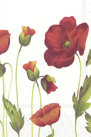 Descuento PAQUETE 20 SERVILLETAS DE PAPEL POPPY