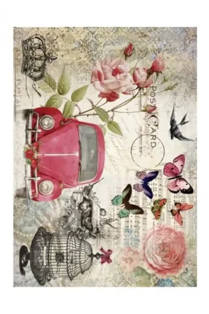 PAPEL DE ARROZ ETIQUETAS SHABBY PURE GLICERINE SOAP 30x41 CM Máxima Calidad