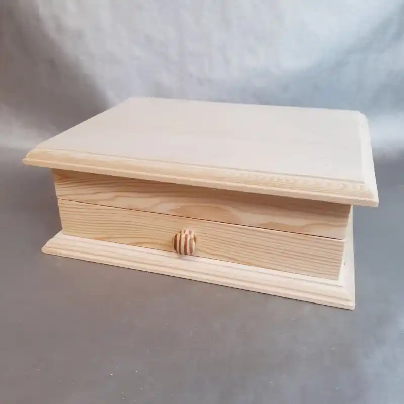 Auténtico CAJA PINO UN CAJON CON TAPA