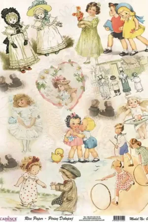 PAPEL DE ARROZ CADENCE INFANTIL , NIÑOS ANTIGUOS 30x41 CM Promoción