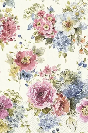 Oferta Limitada 5 PRECIOSAS SERVILLETAS GARDEN FLOWER