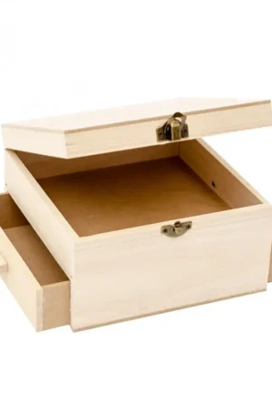 Última Oportunidad CAJA DE MADERA CON CAJONES LATERALES
