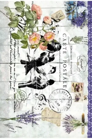 Stock Limitado PAPEL DE ARROZ CADENCE JILGUEROS, ROSAS, LAVANDA 30x41 CM