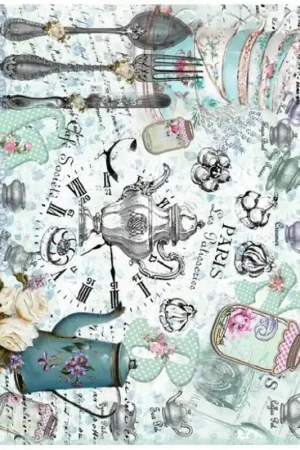 Precio De Oferta PAPEL DE ARROZ CADENCE JUEGO DE TE AZUL 30x41 CM