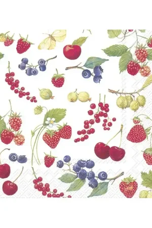 Original 5 SERVILLETAS CON MOTIVOS DE FRUTAS DEL VERANO