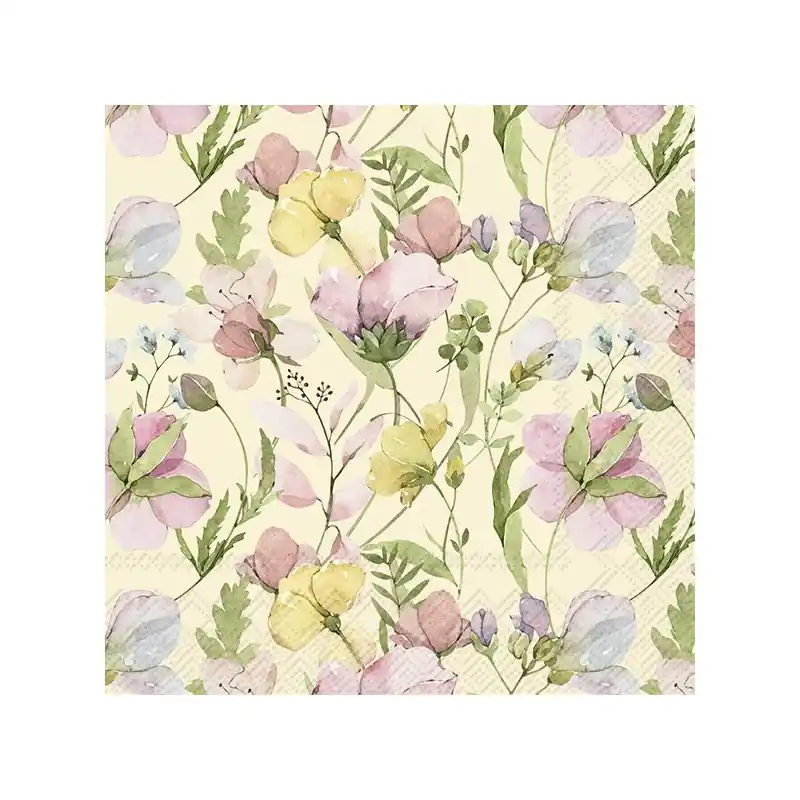 Oferta Especial PAQUETE 20 SERVILLETAS PARA DECORACION FLORES SILVESTRES