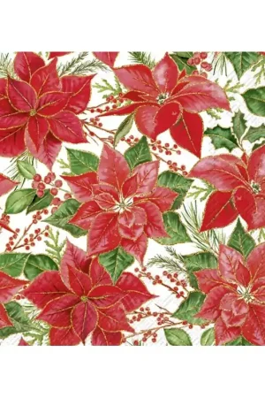 5 SERVILLETAS ELEGANTES FLOR DE PASCUA Moderno