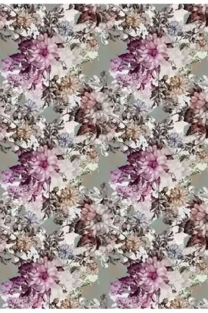 PAPEL DE ARROZ CADENCE FLORES FONDO GRIS 30x41 CM Edición Limitada