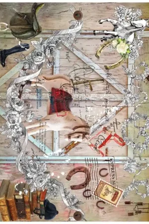 Favorito De Clientes PAPEL DE ARROZ CADENCE CABALLO DE MADERA 30x41 CM