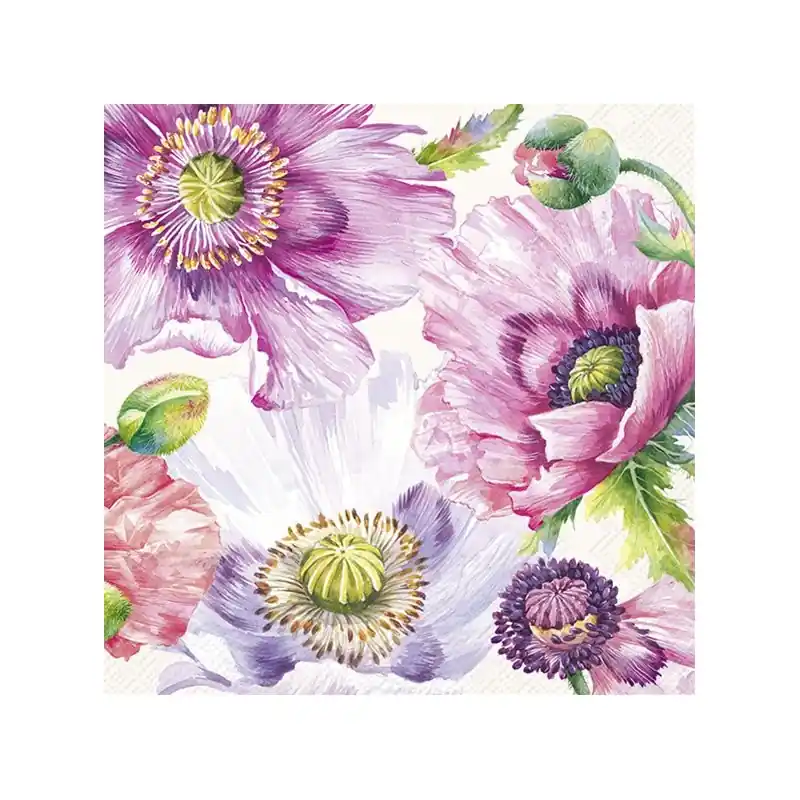 Pedido Al Por Mayor PAQUETE 20 SERVILLETAS PARA DECOUPAGE GRACEFUL POPPY