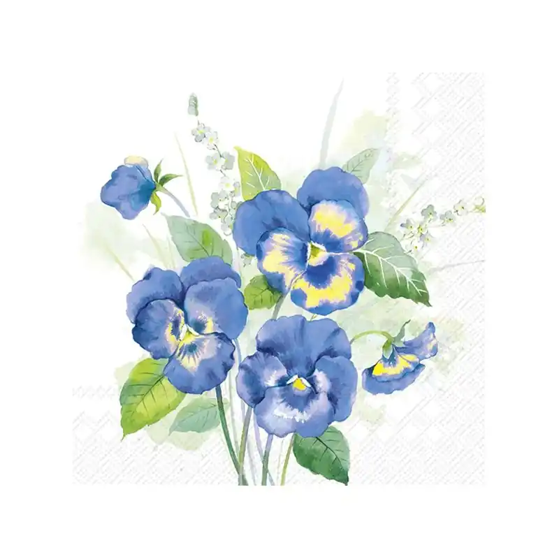 PAQUETE 20 SERVILLETAS DECOUPAGE PANSIES BOUQUET Envío Exprés