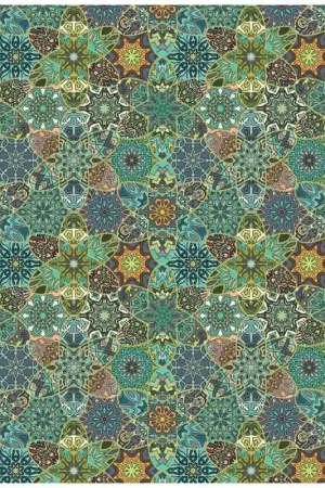 PAPEL DE ARROZ CADENCE MANDALA FLORES VERDES 30x41 CM Garantía De Devolución De Dinero
