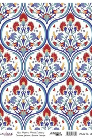 PAPEL DE ARROZ CADENCE GRECAS AZULES Y GRANATES 30x41 CM Oferta De Temporada