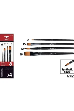 Entrega Rápida PINCEL CORTO PROFESIONAL SINTÉTICO 4 Uds.