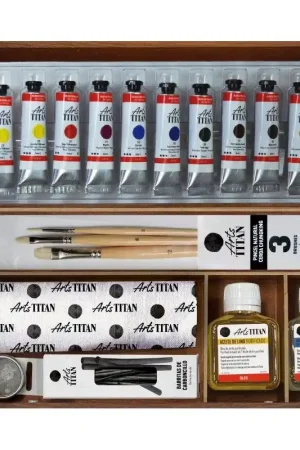 MALETIN DE OLEOS TITAN 12 COLORES 20 ML Premium