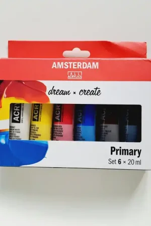 SET DE COLORES ACRILICOS AMSTERDAM 6 PRIMARIOS 20 ML Envío Gratis