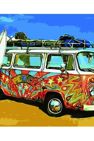 PINTAR POR NUMEROS - FURGO HIPPY SURF Stock Limitado