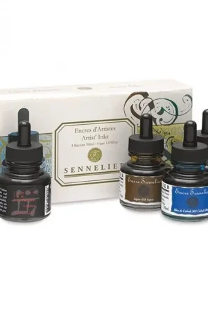 ESTUCHE 4 FRASCOS 30 ML TINTA CALIGRAFÍA SENNELIER Mejor Calidad