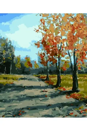 Oferta Limitada PINTAR POR NUMEROS - PAISAJE CAMINO OTOÑAL