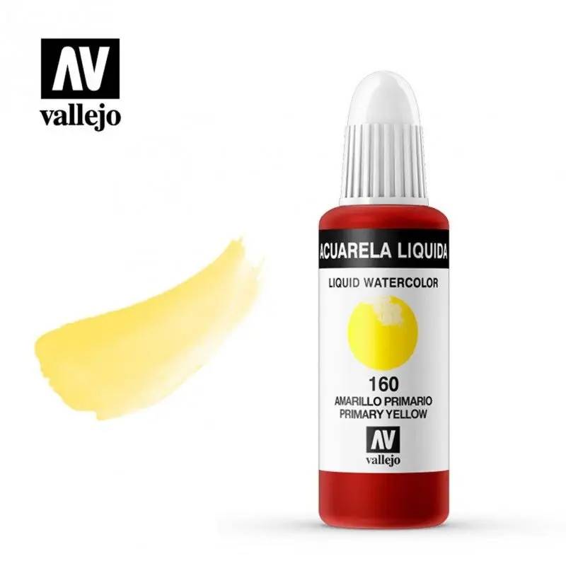 Envío Internacional ACUARELA LIQUIDA AMARILLO PRIMARIO VALLEJO 32 ML