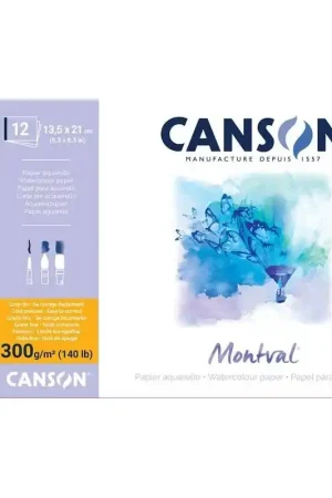 PAPEL ACUARELA MONTVAL 37x46 CM ESPIRAL Hecho A Mano
