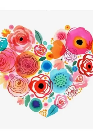 Precio De Fábrica COLOREAR NUMEROS FACIL - CORAZÓN FLOREADO