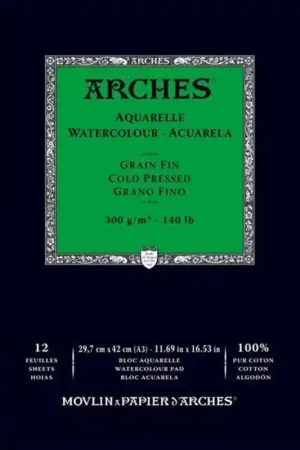 BLOC DE PAPEL ARCHES PARA ACUARELA TAMAÑO GRANDE Compra Hoy