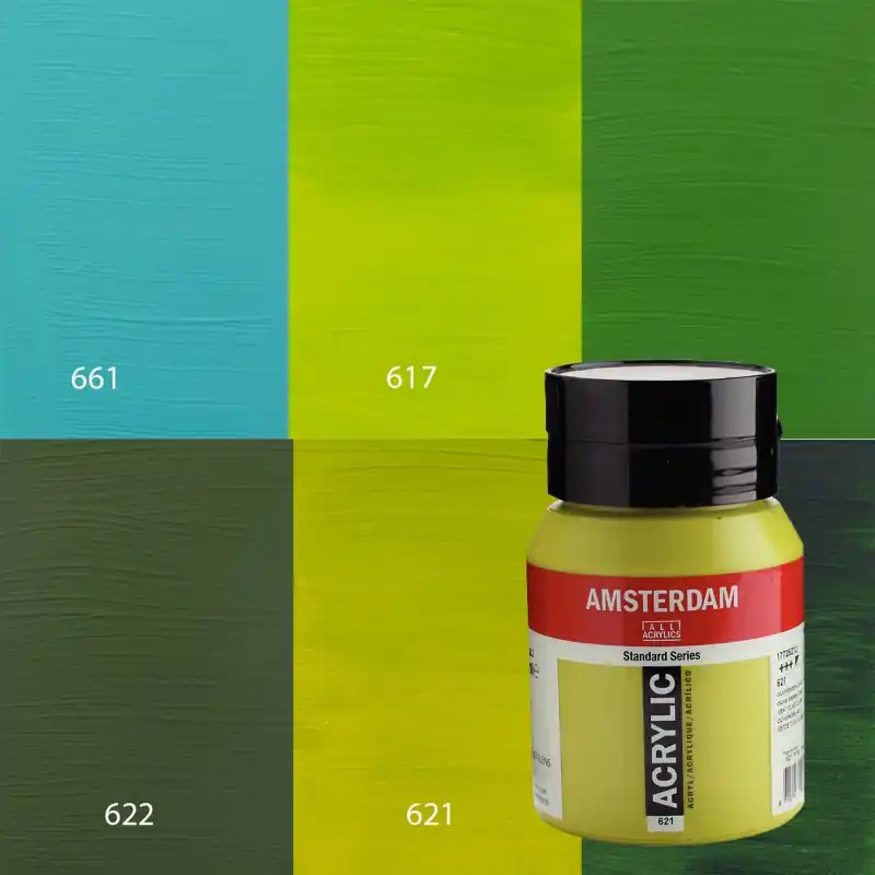 PINTURA ACRILICA AMSTERDAM VERDES 500ML Exclusivo