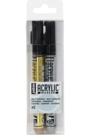 Stock Limitado SET DE 2 ROTULADORES ACRÍLICOS ORO Y PLATA 1,2 MM