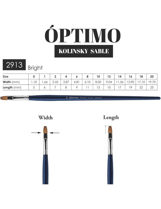 PINCEL ESCODA OPTIMO 2913 PLANO Nº 18 Precio De Fábrica