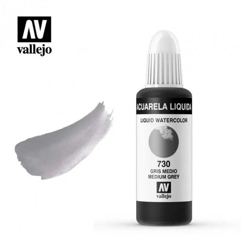 Marca Reconocida ACUARELA LIQUIDA GRIS MEDIO VALLEJO 32 ML