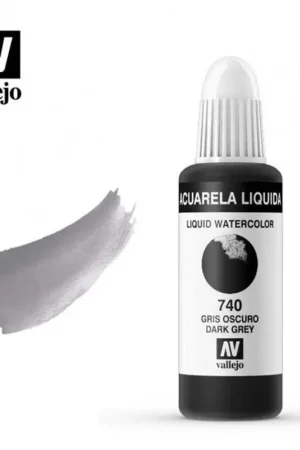 ACUARELA LIQUIDA GRIS OSCURO VALLEJO 32 ML Nuevo Modelo