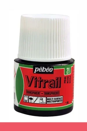 PINTURA CRISTAL VITRAIL ROSA PEBEO 45 ML Envío Inmediato