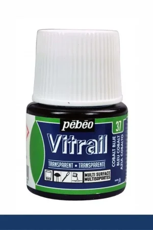 PINTURA CRISTAL VITRAIL AZUL COBALTO PEBEO 45 ML Marca Reconocida