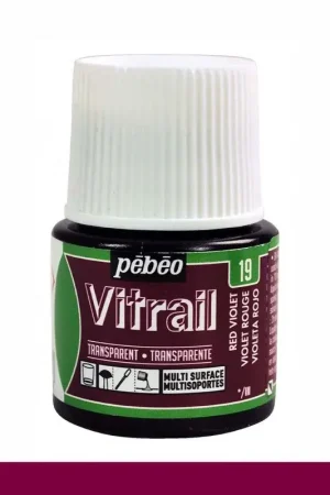 Nueva Colección PINTURA CRISTAL VITRAIL VIOLETA ROJO PEBEO 45 ML