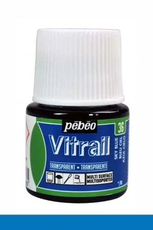 PINTURA CRISTAL VITRAIL AZUL CIELO PEBEO 45 ML Envío Gratis