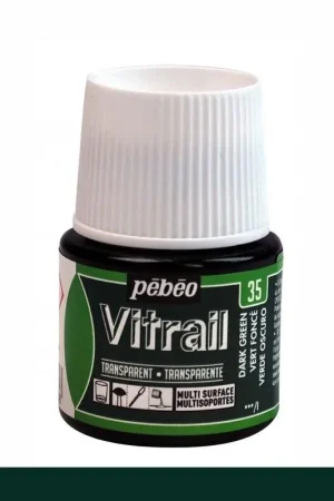 Entrega Rápida PINTURA CRISTAL VITRAIL VERDE OSCURO PEBEO 45 ML