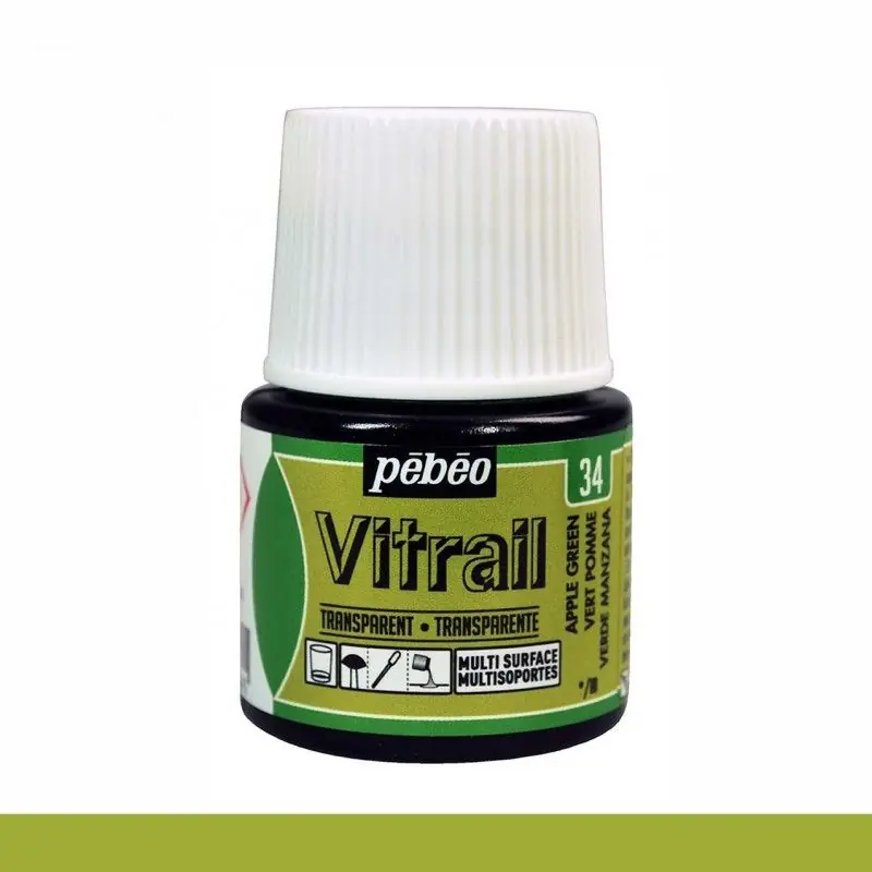 Bestseller PINTURA CRISTAL VITRAIL VERDE MANZANA PEBEO 45 ML
