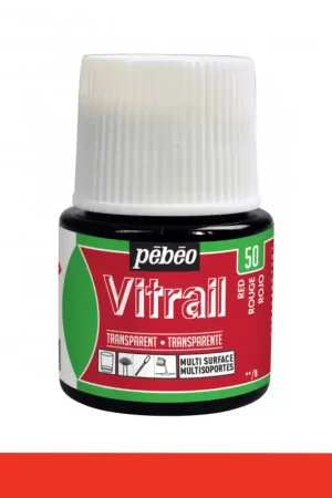 PINTURA CRISTAL VITRAIL ROJO PEBEO 45 ML Precio De Oferta
