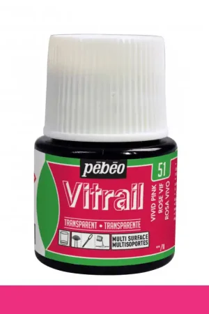 Precio De Oferta PINTURA CRISTAL VITRAIL ROSA VIVO PEBEO 45 ML