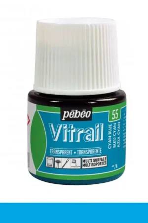 PINTURA CRISTAL VITRAIL AZUL CIAN PEBEO 45 ML Disponible Ahora
