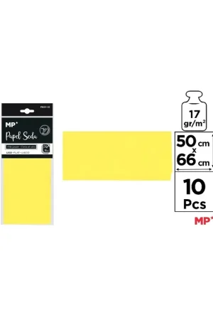 PAPEL SEDA AMARILLO LIMÓN 50 x 66 cm 10 Uds. Certificado